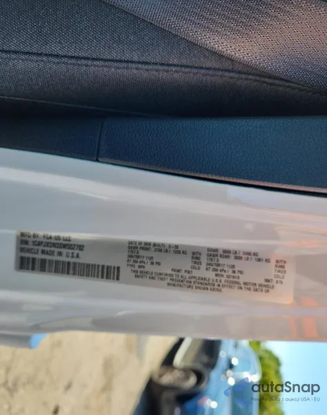 2025 Jeep Wrangler Sport from USA, damaged, VIN 1C4PJXDN3SW552702